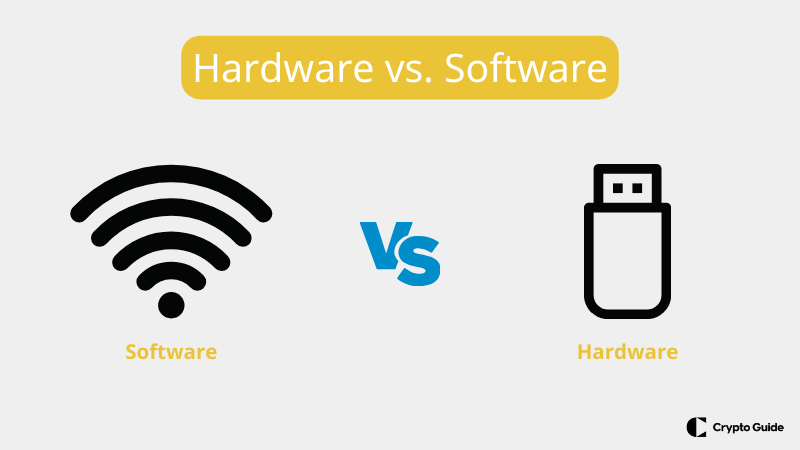 Сравнение на хардуерни портфейли и софтуерни портфейли.
