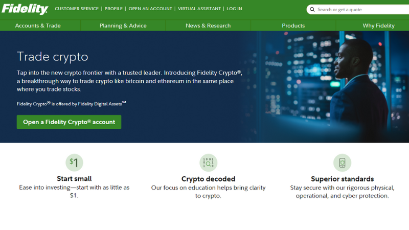 Криптообмен на Fidelity