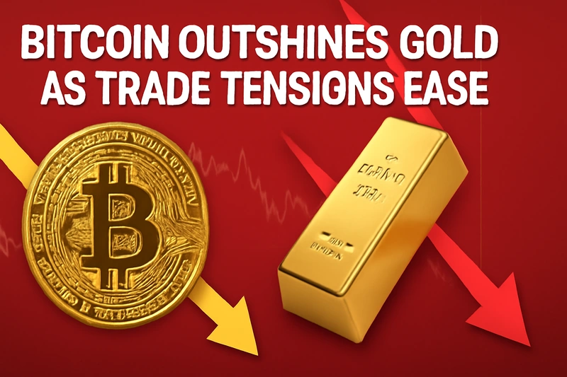 Биткойн изпреварва златото, след като търговските напрежения отслабват