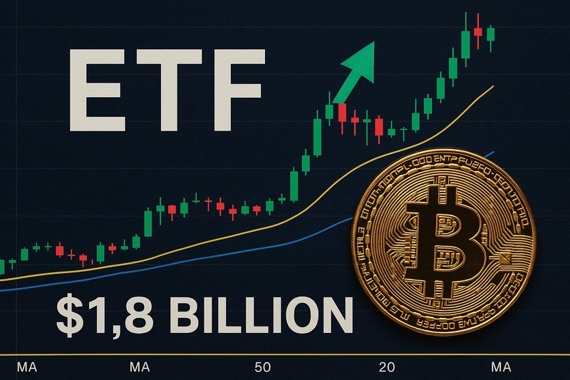 Американските спот ETF-и на Bitcoin отбелязват силно представяне с приток от 1,8 милиарда долара